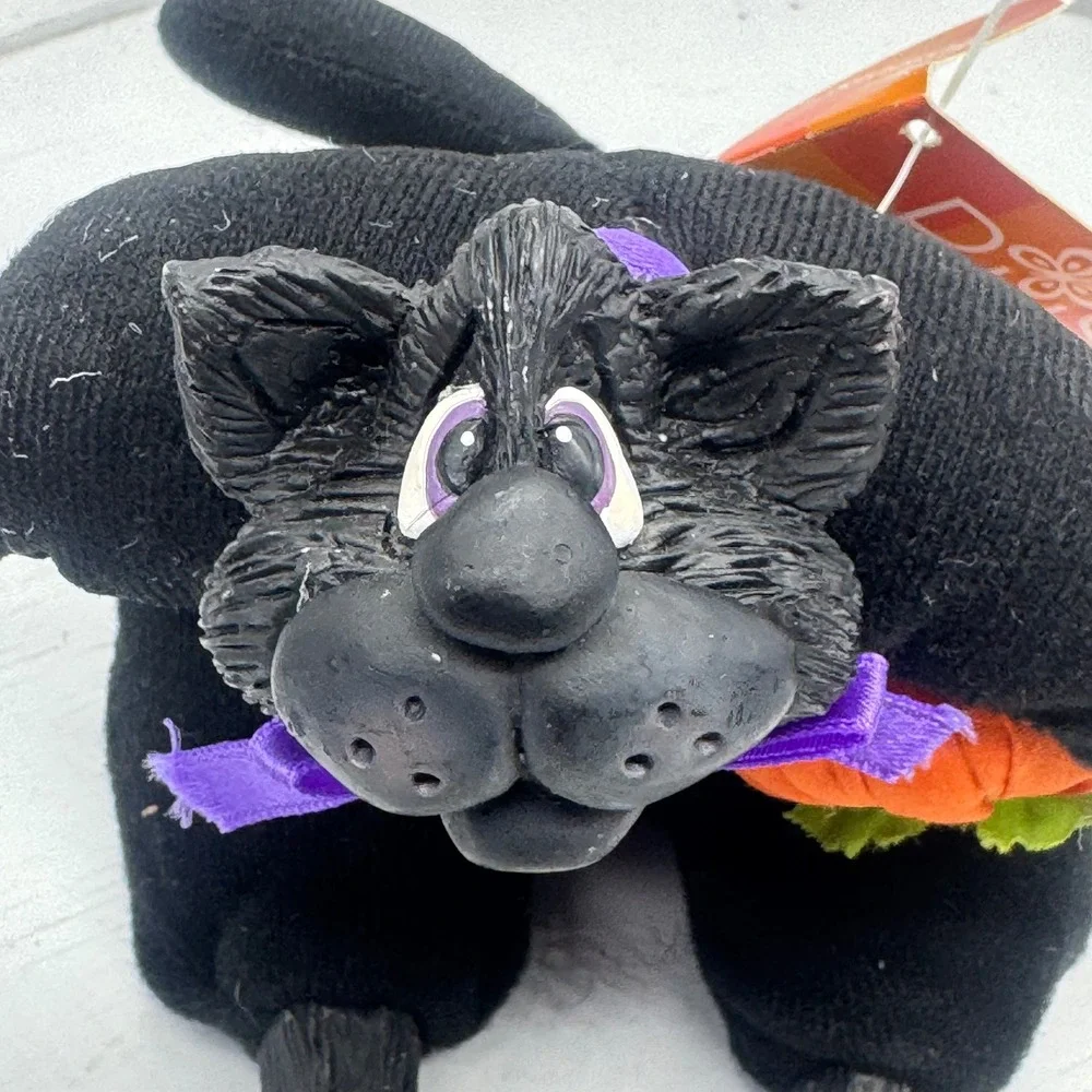 Russ Berrie Li'l Treaters Trick Black Cat Halloween Plush Pumpkin Kathleen Kelly